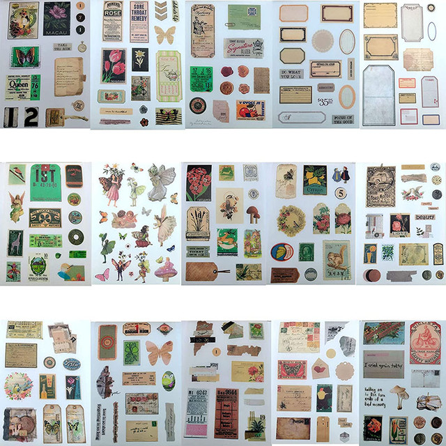 414Pcs Vintage Stickers for Journaling 20 Scrapbook Papers Scrapbooking Ephemera  Sticker Book for Journaling Scrapbooking Supply - AliExpress